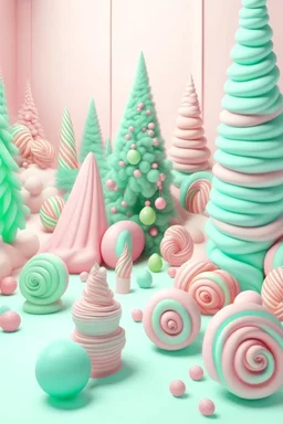 Candyland Christmas in pastel retro