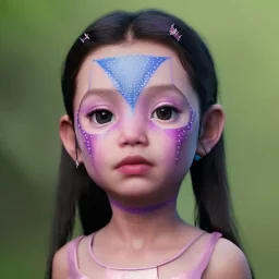 Wearing make up avatar in pandora toddler, full body, Pandora background