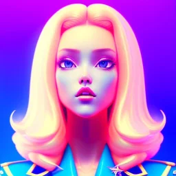 blonde busty woman, purpurin, minimal latex dress, oversize velvet coat, gradient color, BLUE, PINK, CYAN, neon, insanely detailed, 16k resolution, perfect eyes, cinematic smooth, intricate detail