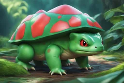 Huge Bulbasaur in 8k Hayao Miyazaki draw style, studio ghibil, neon effect, close picture, highly detailed, high details, detailed portrait, masterpiece,ultra detailed, ultra quality