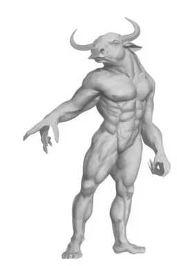 The Minotaur a man with a bull's head