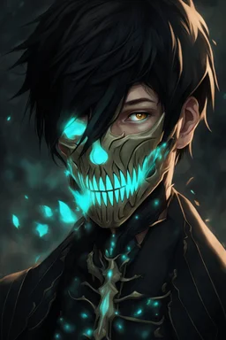 fantasy art, young male, elf, noble, mask, pale skin color
