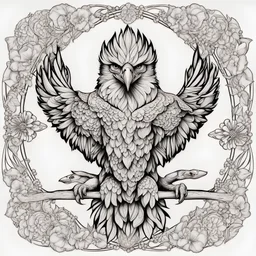 outline art, coloring pages, white Background, sketch style, only use outline, mandala stile, clean line art, white background, no shadow and clear and well, mandala EAGLE