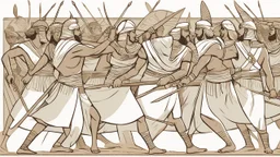 Pharaonic soldiers fighting in battle