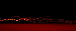 streaking trails of light in the background, red tones, brown dirt ground long bottom, dark background