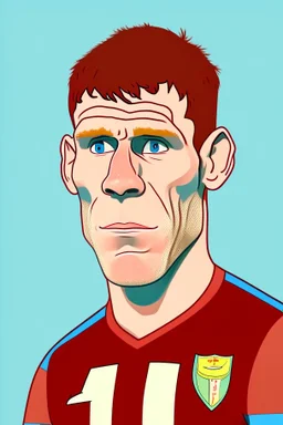 James Milner English football player ,cartoon 2d