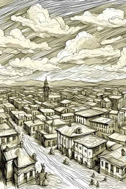 arte de Van Gogh dibujo de la ciudad de Santa Fe de Argentina