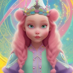 portrait disney toddler, epic white king A pink witch, an orange witch, a yellow, a green witch, an aqua witch, a navy witch, a purple witch pixar style wildflowers background, intricate, masterpiece, expert, insanely detailed, 4k resolution, retroanime style, cute big circular reflective eyes, cinematic smooth, intricate detail , soft smooth lighting, soft pastel colors, painted Rena