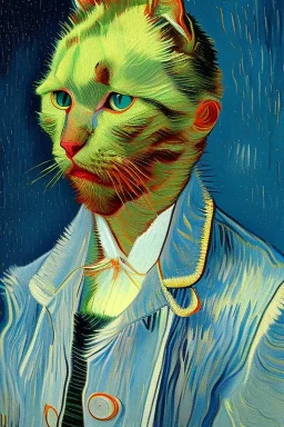 Portrait of a cat by Van Gogh