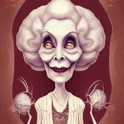 extrem tim burton style of old cruel lady stepmother, sharp focus