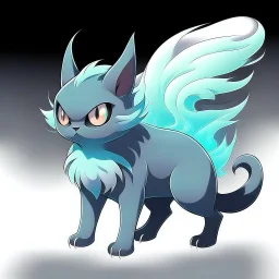 Create a ghost cat creature in the pokémon style