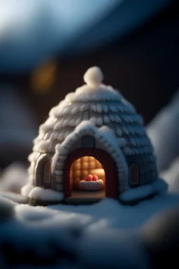 Eskimo igloo,shot on Hasselblad h6d-400c, zeiss prime lens, bokeh like f/0.8, tilt-shift lens 8k, high detail, smooth render, down-light, unreal engine, prize winning