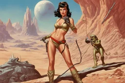 Sci-fi pin-up girl on an alien planet, John Carter of Mars