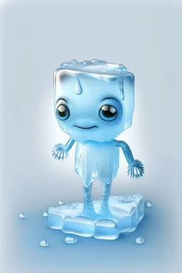 humanoid small cute ice being