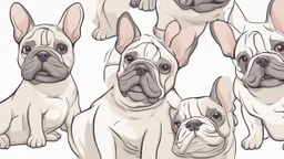 Cartoon French bulldog