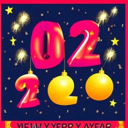 New Year wishes poster in English