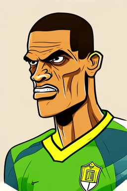 Rivaldo Brazilian football player cartoon 2d