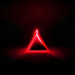 strange glowing red triangle on a pitch black background