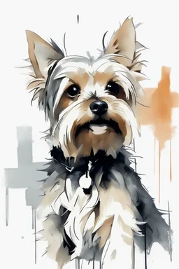 Yorkshire terrier in the style of Willem Haenraets, Yoji Shinkawa, Guy Denning, Florian Nicolle