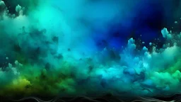 blue, green abstract, clouds, stain, grain, particles, dust