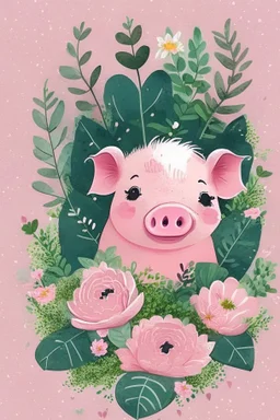 Looking for a creative and adorable way to show your love this Valentine’s Day? Look no further than this digital graphic of a cute little baby pig surrounded by plants and flowers. Perfect for DIY crafting projects, this image is sure to put a smile on your loved one’s face.