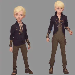 8 year old blonde boy, fullbody