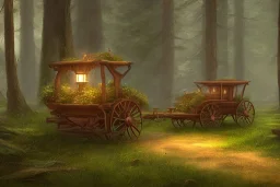 FOREST wagon LANTERN path