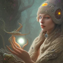 biomorphic witch with lighting, panoramic, colours, 3D-rendering, foto-realistic,TG, 8k, art by ernst Fuchs.