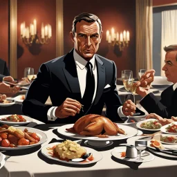 Thanksgiving dinner with James Bond