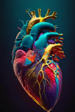 Human heart reaistic paint