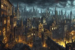 Gothic city hyper detailed, fe,fantasy art