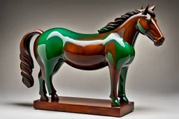 a dream of a horse, semi-front view, edmonia lewis, john pawson, zigzag tribal vibe, truncated snout under visor, by Alexander Archipenko, equestria, zoomorphic, rusty iron and/or green glass surfaces, excellent transparency, by Ursula Wood, delftware