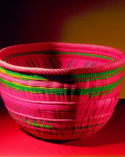 A pink woven desert designed in Navajo baskets painted by Alexej von Jawlensky