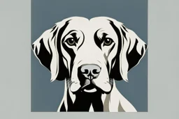 Weimaraner Dog clipart style simple stencil