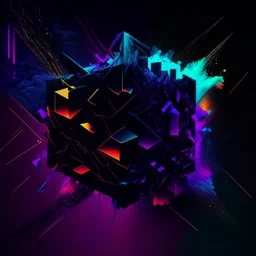 darker vivid colors Blockchain blockhain not arrange in cube
