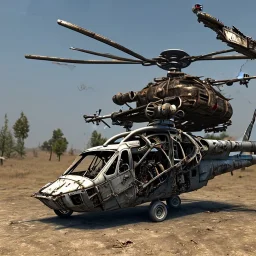 Post Apocalyptic Crashed Helicopter