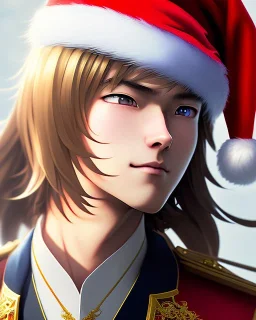 Detailed cute happy anime Kunoichi Christmas boy, Christmas colours, intricate details, full body portrait, keep head in frame, slight smile, black Japanese motif, concept art, highly detailed, digital painting, concept art, sharp focus, illustration, art by Yoji Shinkawa, WLOP and greg rutkowski and alphonse mucha and artgerm and yanjun Chen and Junji ito and Makoto Shinkai, HDR, octane render