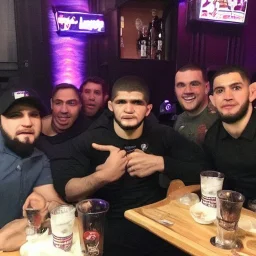 khabib completely drunk in a bar