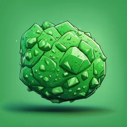 green cartoon asteroid stylized