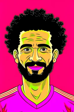 Mohamed Salah Egyptian soccer player, cartoon 2d