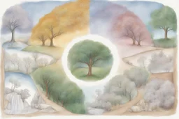 A drawing of the four seasons