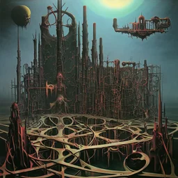 Abstract surreal horror, heavy metal album art "CRADLE OF FILTH", artistically grotesque, cosmic lights and shadows, by Ray Johnson and VS Gaitonde and Bosch and Beksinski