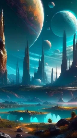 sci fi planet, magical