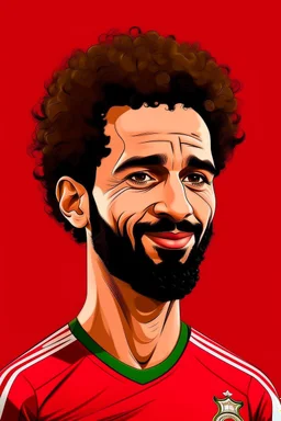 Mohamed Salah Egyptian football player cartoon 2d