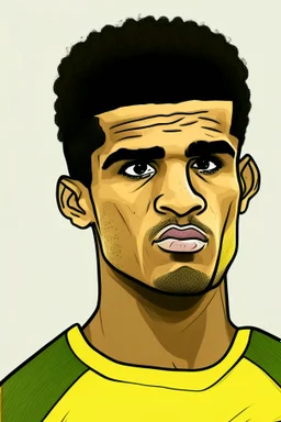 Bruno Kimaraes Rodriguez Moura Brazilian football player ,cartoon 2d