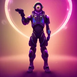 Cute guy face, Sci-fi character, purple backlight, pink and purple, scifi suit, profile, purple background, pink lighting