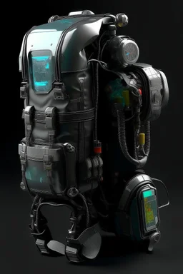 Robot, back pack, transparent, sci fi, punk, color