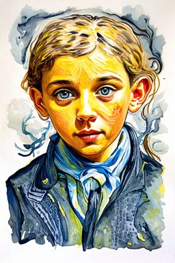 "creatio ex nihilo" is an ink wash painting in the style of Vincent Van Gogh