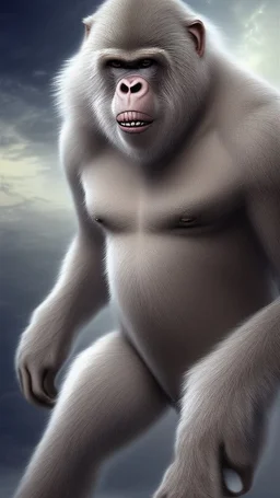 Thruun was a large ape-like beast who was the size of a horse. Its body was covered with thick shaggy white fur. Its powerful ape-like arms were clawed, and the face resembled a wolf's, but it had no eyes—only a long row of furiously breathing nostrils. When summoned to Icewind Dale, it wore a necklace of twenty hands, removed from victims as a part of the summoning ritual.