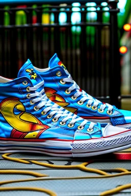 A converse sneaker, superman all over sneaker